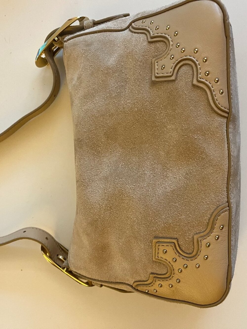 J. Crew Berkeley Small Shoulder Bag in Studded Leather and Suede NWT - Picture 2 of 8